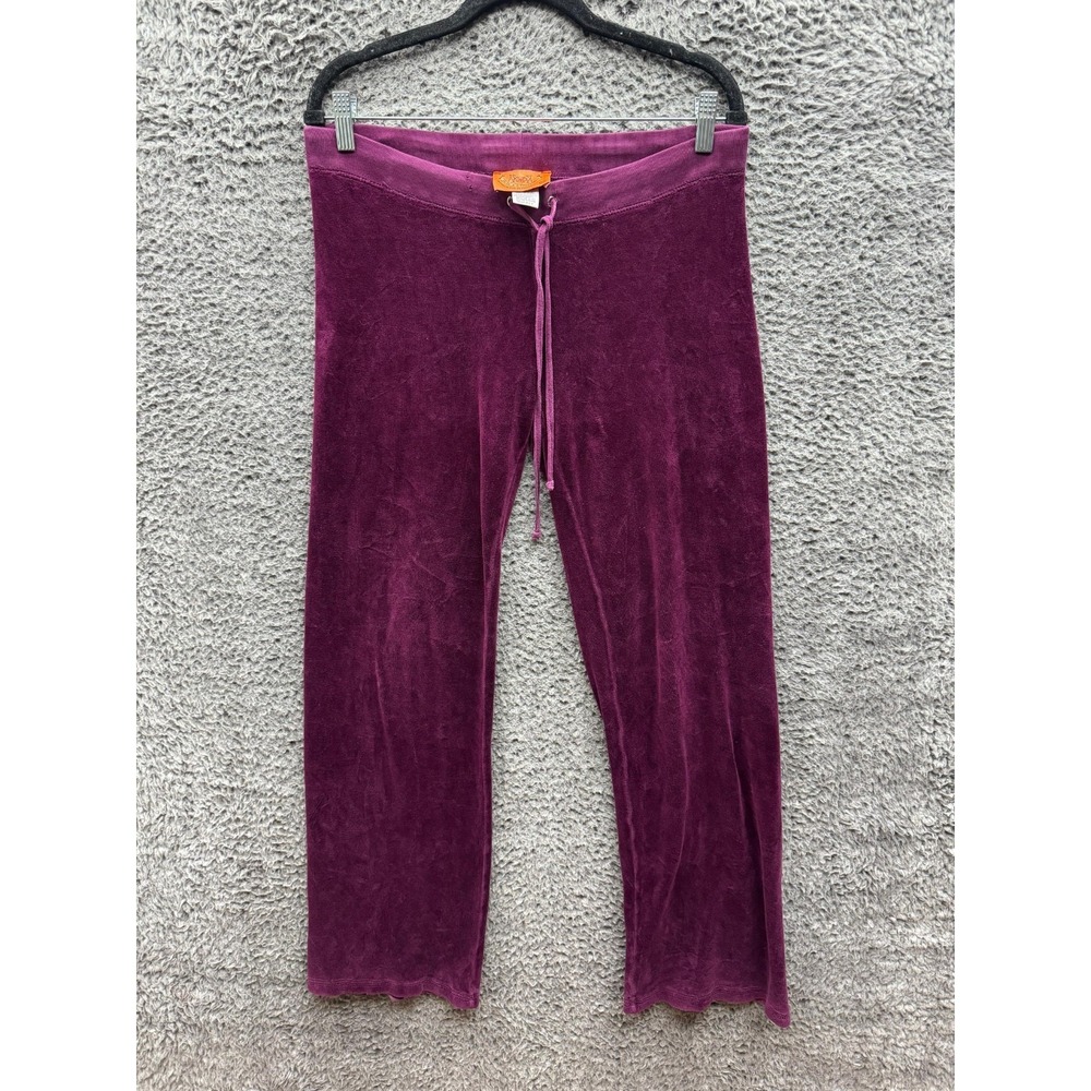 Vintage Y2k‎ Juicy Couture Velour Drawstring Sweatpants Purple Womens Size S